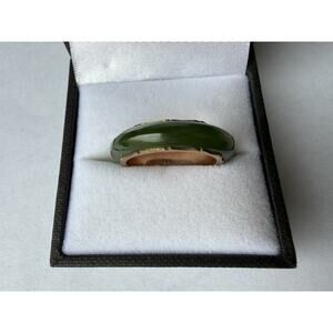 14k Solid Yellow Gold Eternity Jade Band New Never Worn